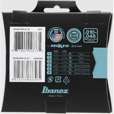Ibanez IEGS61MK 10-46 rövid menzúrás elektromos gitárhúr Ibanez Mikro gitárokhoz