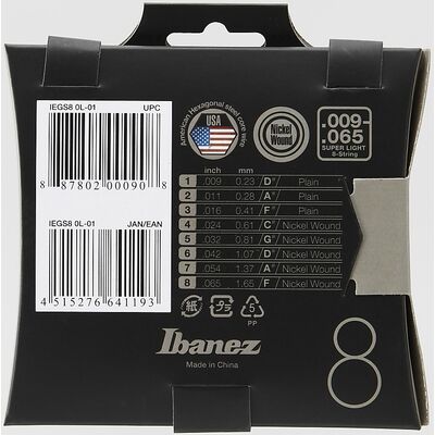 Ibanez IEGS8 09-65 8-húros elektromos gitárhúr