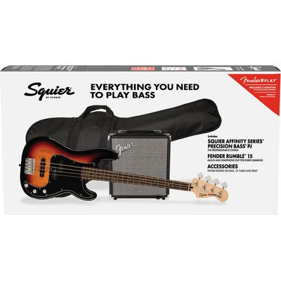 Squier Affinity Precision Bass PJ 3-Color Sunburst basszusgitár szett