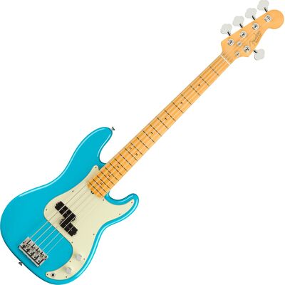 Fender American Professional II Precision Bass V MN Miami Blue elektromos basszusgitár
