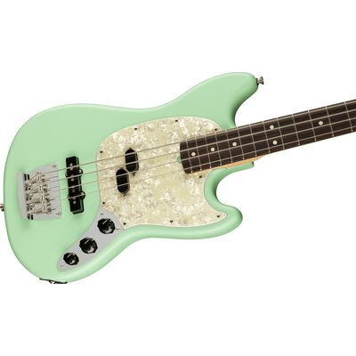 Fender American Performer Mustang Bass RW Satin Surf Green elektromos basszusgitár