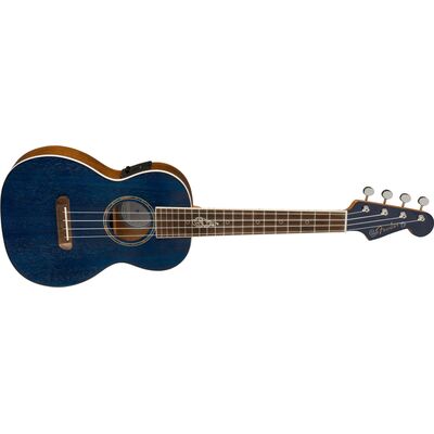 Fender Dhani Harrison Sapphire Blue elektro-akusztikus tenor ukulele