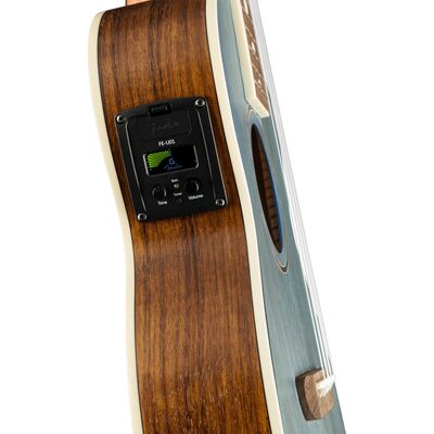 Fender Dhani Harrison Turquoise elektro-akusztikus tenor ukulele