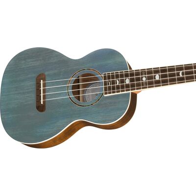 Fender Dhani Harrison Turquoise elektro-akusztikus tenor ukulele