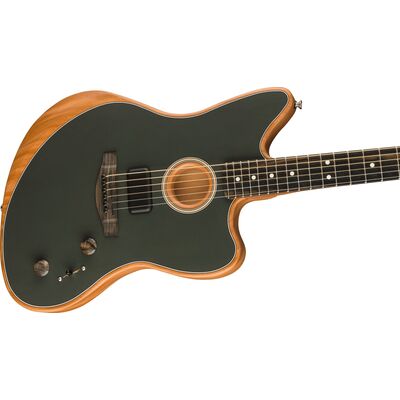 Fender American Acoustasonic Jazzmaster EB Tungsten elektro-akusztikus gitár