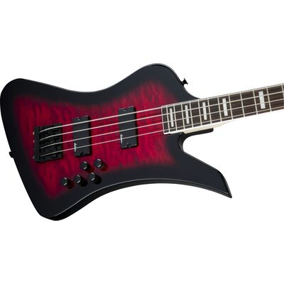 Jackson JS Series Kelly Bird JS3Q Transparent Red Burst elektromos basszusgitár