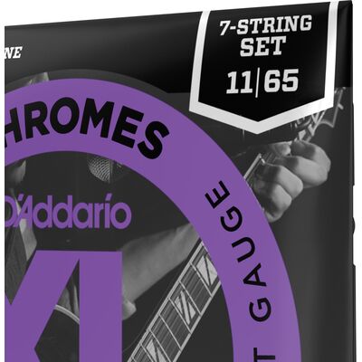 D'Addario ECG24-7 Chromes Flat Wound 11-65 elektromos gitárhúr