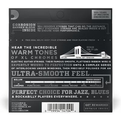 D'Addario ECG24 Chromes Flat Wound 11-50 elektromos gitárhúr