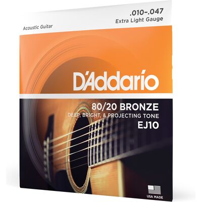 D'Addario EJ10 80/20 Bronze 10-47 akusztikus gitárhúr