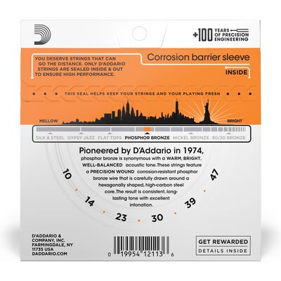 D'Addario EJ15 Phosphor Bronze 10-47 akusztikus gitárhúr
