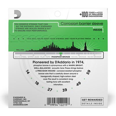 D'Addario EJ18 Phosphor Bronze 14-59 akusztikus gitárhúr