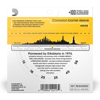 D'Addario EJ19 Phosphor Bronze 12-56 akusztikus gitárhúr