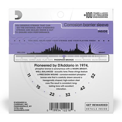 D'Addario EJ26 Phosphor Bronze 11-52 akusztikus gitárhúr