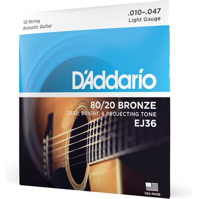 D'Addario EJ36 80/20 Bronze 12 húros 10-47 akusztikus gitárhúr