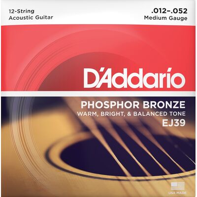 D'Addario EJ39 Phosphor Bronze 12-húros 12-52 akusztikus gitárhúr