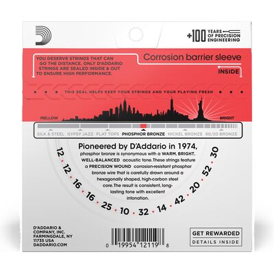 D'Addario EJ39 Phosphor Bronze 12-húros 12-52 akusztikus gitárhúr
