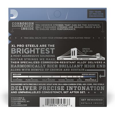 D'Addario EPS510 ProSteels 10-46 elektromos gitárhúr