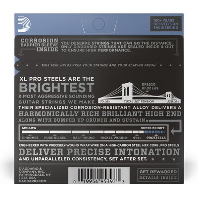 D'Addario EPS520 ProSteels 9-42 elektromos gitárhúr