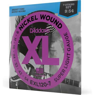 D'Addario EXL120-7 Nickel Wound 9-54 elektromos gitárhúr