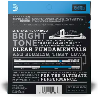 D'Addario EXL165 Nickel Wound 45-105 basszus gitárhúr