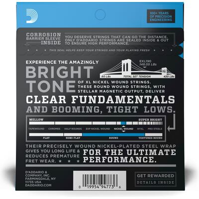 D'Addario EXL190 Nickel Wound 40-100 basszus gitárhúr
