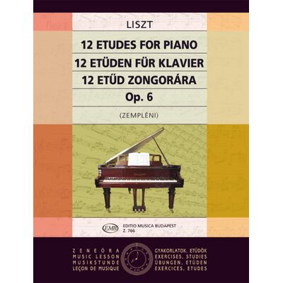 Liszt Ferenc: 12 etűd - kotta
