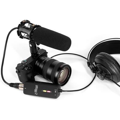 IK Multimedia iRig Pre 2 XLR mikrofon interfész iPhone/iPad/Android/DSLR kamera támogatással