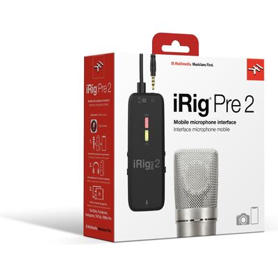 IK Multimedia iRig Pre 2 XLR mikrofon interfész iPhone/iPad/Android/DSLR kamera támogatással